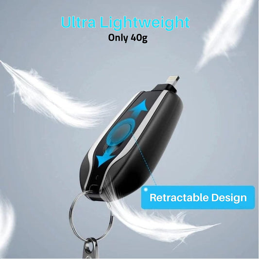 Mini Keychain Portable Charger | Compact Emergency Power Bank for iPhone & Android