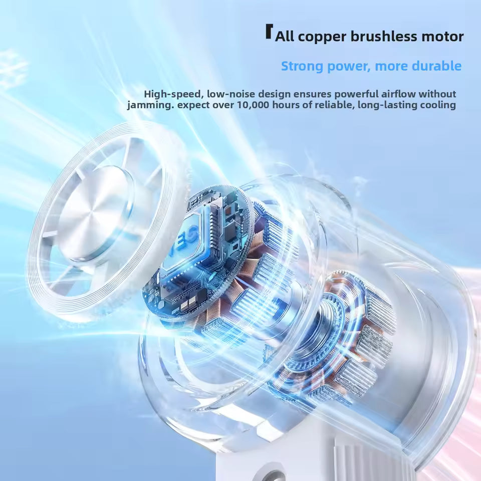 Portable Mini Fan with Ice Cooling & Mist Spray | USB Rechargeable Handheld Fan