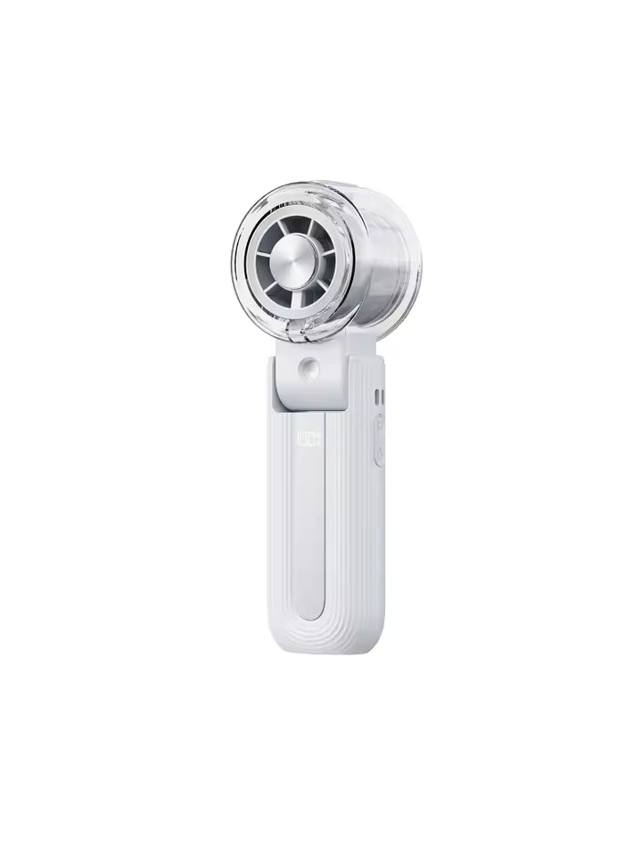 Portable Mini Fan with Ice Cooling & Mist Spray | USB Rechargeable Handheld Fan