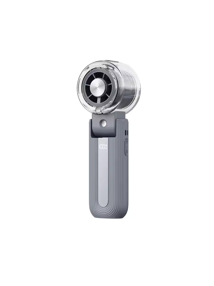 Portable Mini Fan with Ice Cooling & Mist Spray | USB Rechargeable Handheld Fan