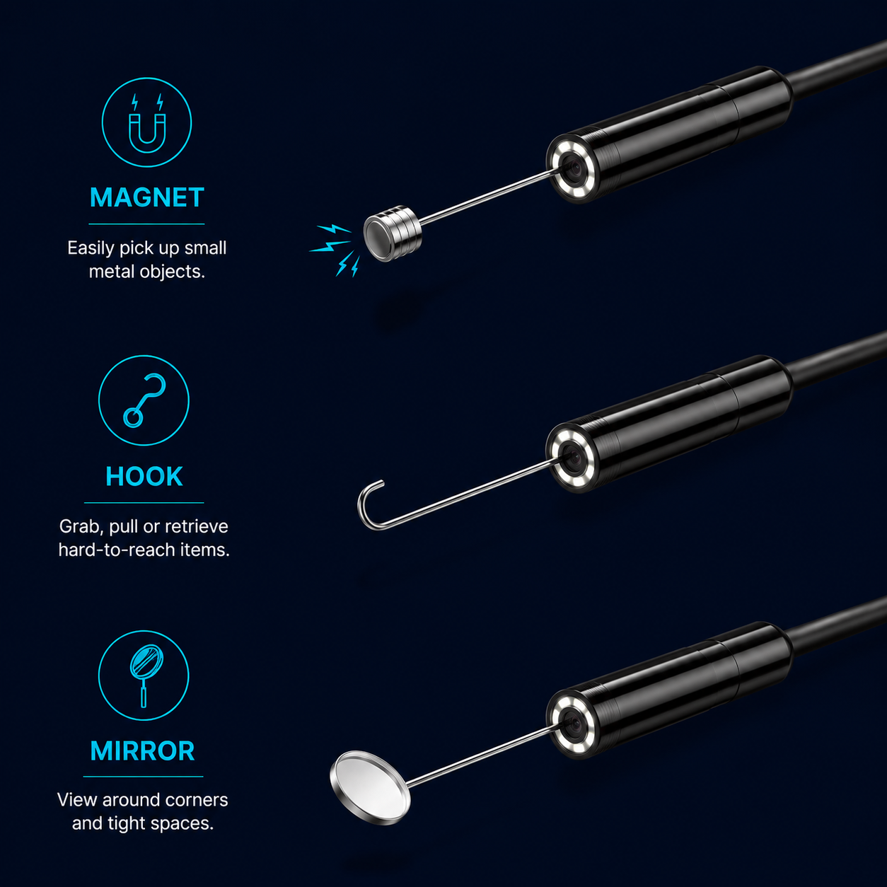 USB-C Dual Lens Endoscope Camera | 1080p Waterproof Inspection Camera for Android, iPhone & PC