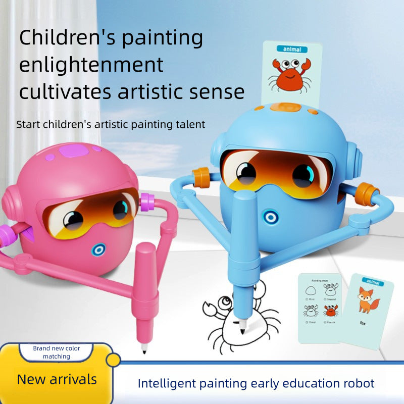 Kids Drawing Robot | Interactive Step-by-Step Drawing Robot with 100 Cards & Voice Guidance