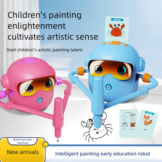Kids Drawing Robot | Interactive Step-by-Step Drawing Robot with 100 Cards & Voice Guidance