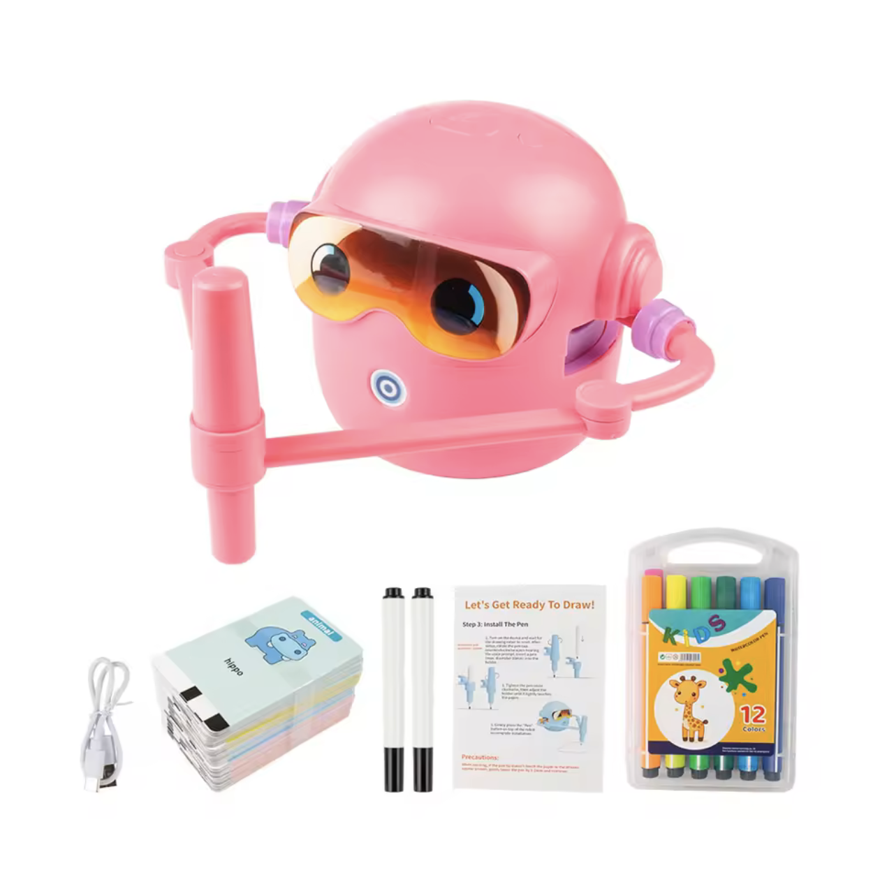 Kids Drawing Robot | Interactive Step-by-Step Drawing Robot with 100 Cards & Voice Guidance