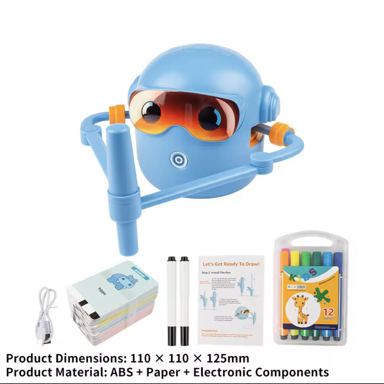 Kids Drawing Robot | Interactive Step-by-Step Drawing Robot with 100 Cards & Voice Guidance
